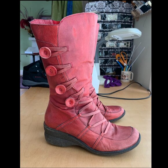 Miz Mooz Olsen Button Boots with Wedge Heel - Picture 2 of 7